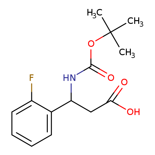 OC(=O)CC(c1ccccc1F)NC(=O)OC(C)(C)C