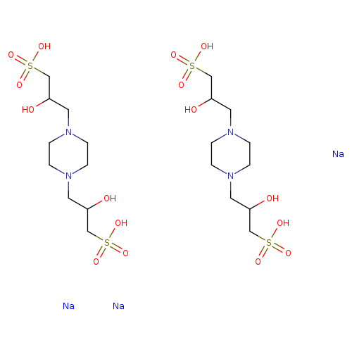 OC(CS(=O)(=O)O)CN1CCN(CC1)CC(CS(=O)(=O)O)O.OC(CS(=O)(=O)O)CN1CCN(CC1)CC(CS(=O)(=O)O)O.[Na].[Na].[Na]