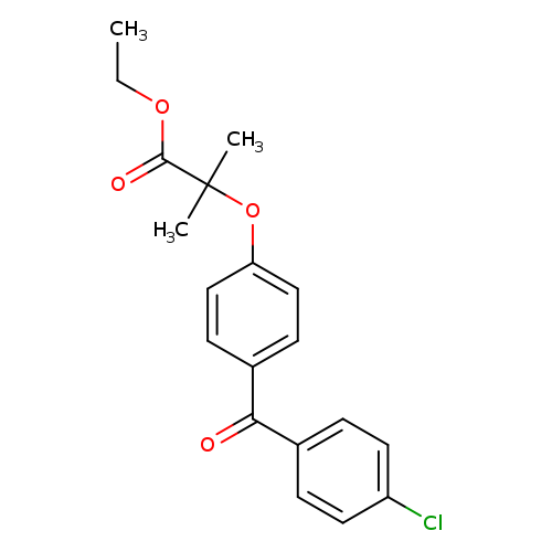 CCOC(=O)C(Oc1ccc(cc1)C(=O)c1ccc(cc1)Cl)(C)C