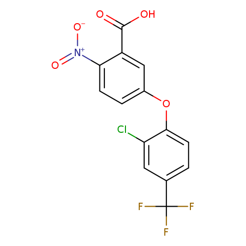 Clc1cc(ccc1Oc1ccc(c(c1)C(=O)O)[N+](=O)[O-])C(F)(F)F