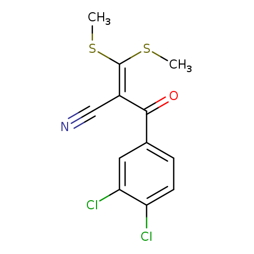 N#CC(=C(SC)SC)C(=O)c1ccc(c(c1)Cl)Cl