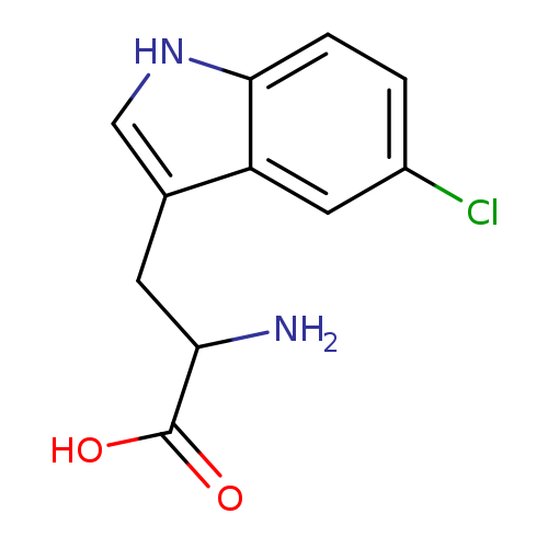 NC(C(=O)O)Cc1c[nH]c2c1cc(Cl)cc2