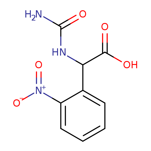 NC(=O)NC(c1ccccc1[N+](=O)[O-])C(=O)O