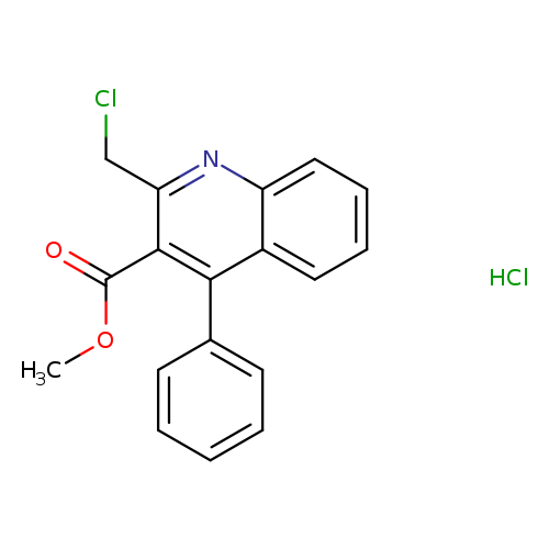 COC(=O)c1c(CCl)nc2c(c1c1ccccc1)cccc2.Cl