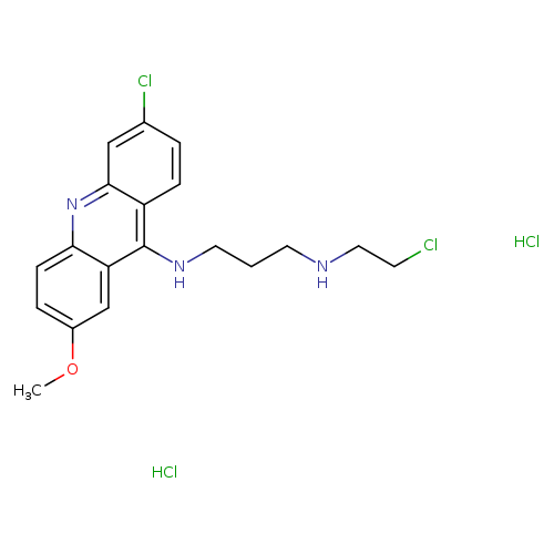 ClCCNCCCNc1c2cc(OC)ccc2nc2c1ccc(c2)Cl.Cl.Cl