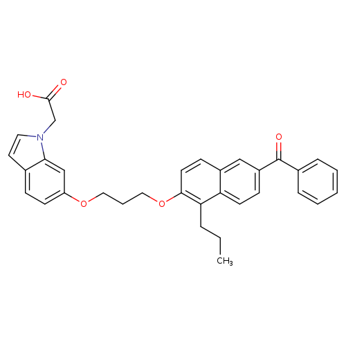 CCCc1c(OCCCOc2ccc3c(c2)n(cc3)CC(=O)O)ccc2c1ccc(c2)C(=O)c1ccccc1