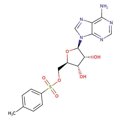 O[C@@H]1[C@@H](COS(=O)(=O)c2ccc(cc2)C)O[C@H]([C@@H]1O)n1cnc2c1ncnc2N