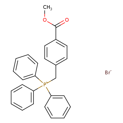 COC(=O)c1ccc(cc1)C[P+](c1ccccc1)(c1ccccc1)c1ccccc1.[Br-]