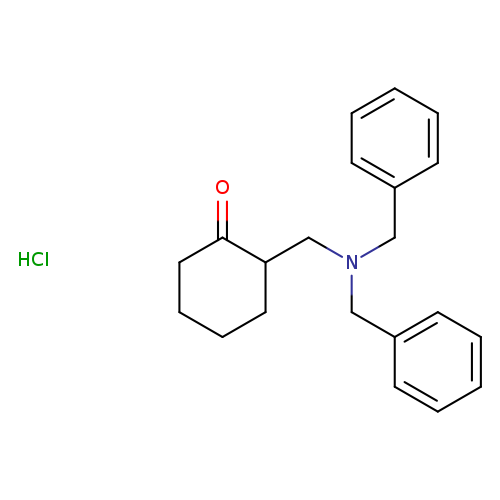 O=C1CCCCC1CN(Cc1ccccc1)Cc1ccccc1.Cl