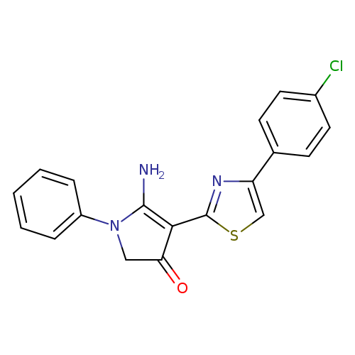 Clc1ccc(cc1)c1csc(n1)C1=C(N)N(CC1=O)c1ccccc1