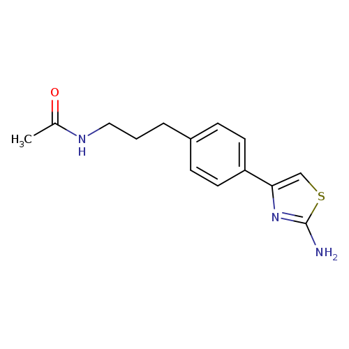 CC(=O)NCCCc1ccc(cc1)c1csc(n1)N
