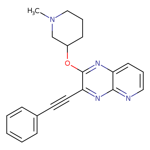 CN1CCCC(C1)Oc1nc2cccnc2nc1C#Cc1ccccc1