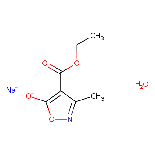 CCOC(=O)c1c([O-])onc1C.O.[Na+]