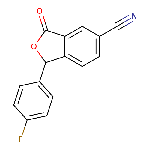 N#Cc1ccc2c(c1)C(=O)OC2c1ccc(cc1)F