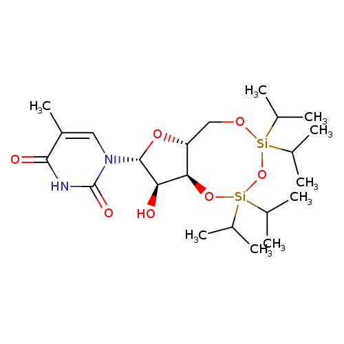 O[C@@H]1[C@@H]2O[Si](O[Si](OC[C@H]2O[C@H]1n1cc(C)c(=O)[nH]c1=O)(C(C)C)C(C)C)(C(C)C)C(C)C