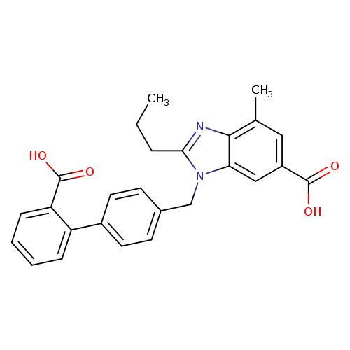 CCCc1nc2c(n1Cc1ccc(cc1)c1ccccc1C(=O)O)cc(cc2C)C(=O)O