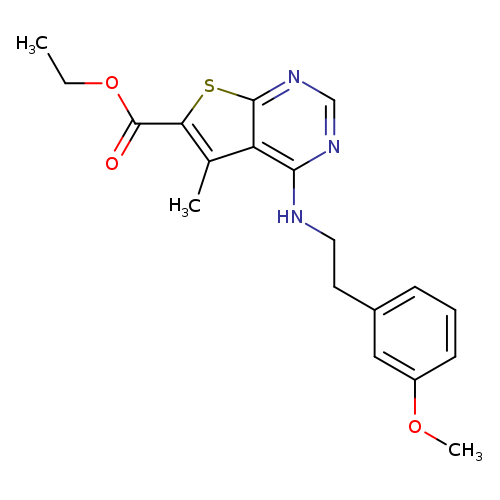 CCOC(=O)c1sc2c(c1C)c(NCCc1cccc(c1)OC)ncn2