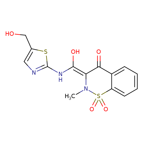 OCc1cnc(s1)N/C(=C1/C(=O)c2ccccc2S(=O)(=O)N1C)/O