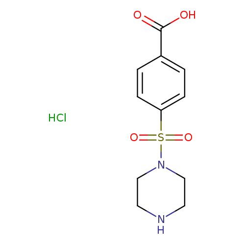 OC(=O)c1ccc(cc1)S(=O)(=O)N1CCNCC1.Cl