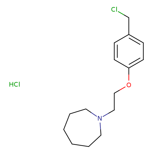 ClCc1ccc(cc1)OCCN1CCCCCC1.Cl