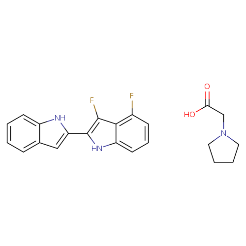 Fc1cccc2c1c(F)c([nH]2)c1cc2c([nH]1)cccc2.OC(=O)CN1CCCC1