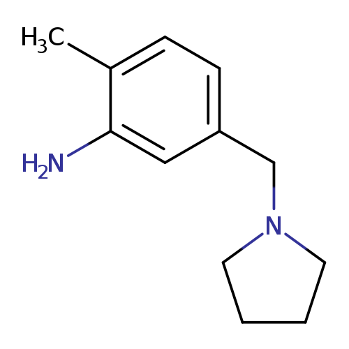Cc1ccc(cc1N)CN1CCCC1