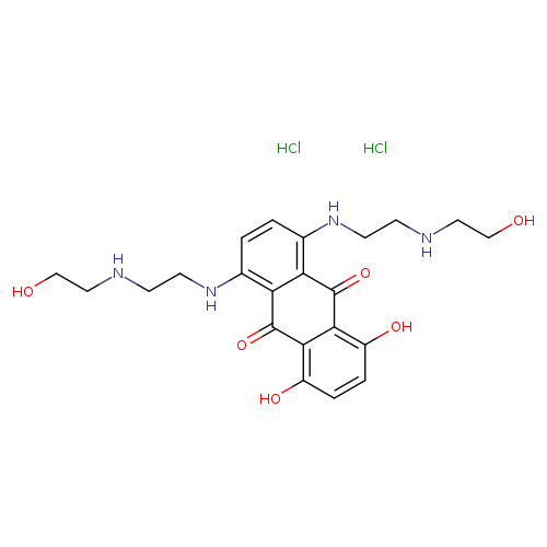 OCCNCCNc1ccc(c2c1C(=O)c1c(C2=O)c(O)ccc1O)NCCNCCO.Cl.Cl