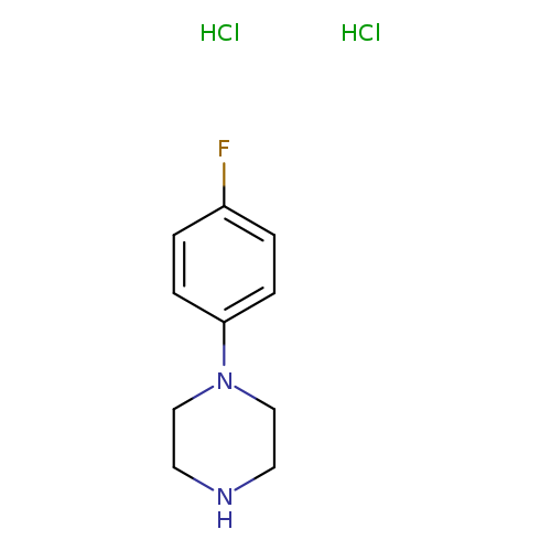 Fc1ccc(cc1)N1CCNCC1.Cl.Cl