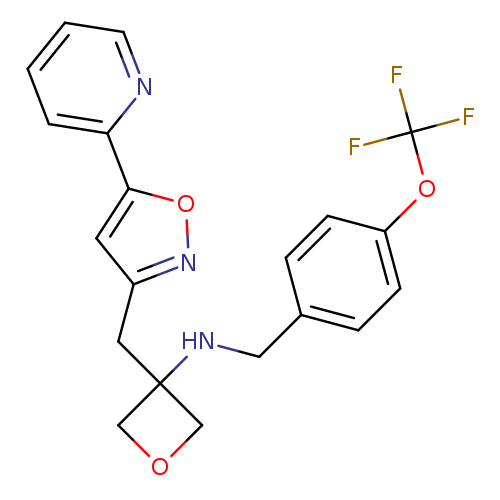 FC(Oc1ccc(cc1)CNC1(COC1)Cc1noc(c1)c1ccccn1)(F)F