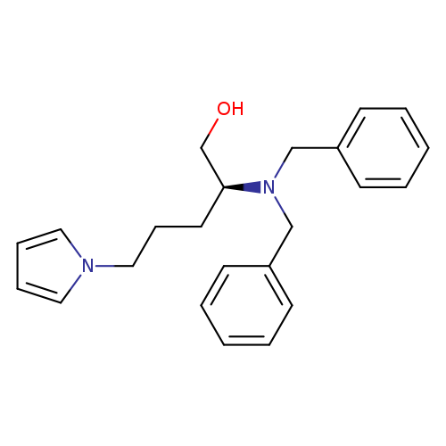 OC[C@@H](N(Cc1ccccc1)Cc1ccccc1)CCCn1cccc1