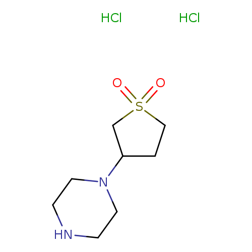 O=S1(=O)CCC(C1)N1CCNCC1.Cl.Cl