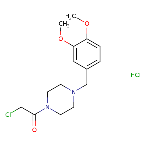 ClCC(=O)N1CCN(CC1)Cc1ccc(c(c1)OC)OC.Cl