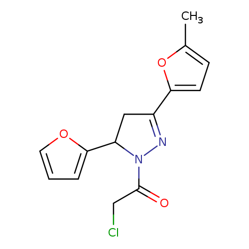 ClCC(=O)N1N=C(CC1c1ccco1)c1ccc(o1)C