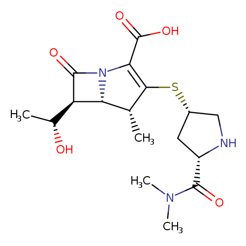C[C@H]([C@H]1C(=O)N2[C@@H]1[C@@H](C)C(=C2C(=O)O)S[C@@H]1CN[C@@H](C1)C(=O)N(C)C)O