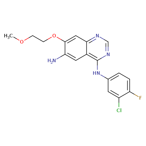 COCCOc1cc2ncnc(c2cc1N)Nc1ccc(c(c1)Cl)F