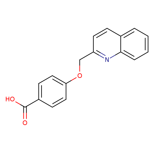 OC(=O)c1ccc(cc1)OCc1ccc2c(n1)cccc2