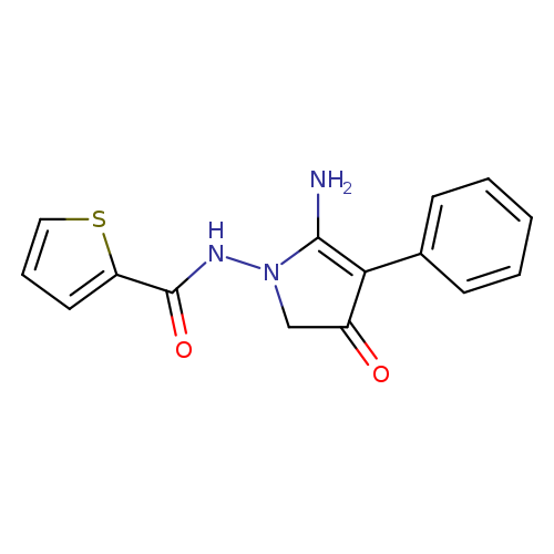 O=C1CN(C(=C1c1ccccc1)N)NC(=O)c1cccs1
