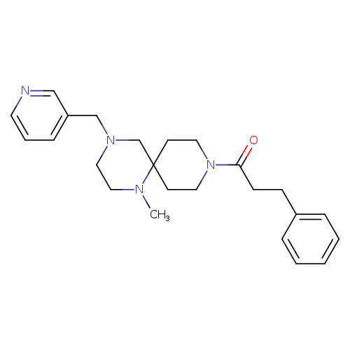 O=C(N1CCC2(CC1)CN(CCN2C)Cc1cccnc1)CCc1ccccc1