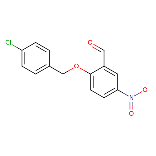O=Cc1cc(ccc1OCc1ccc(cc1)Cl)[N+](=O)[O-]