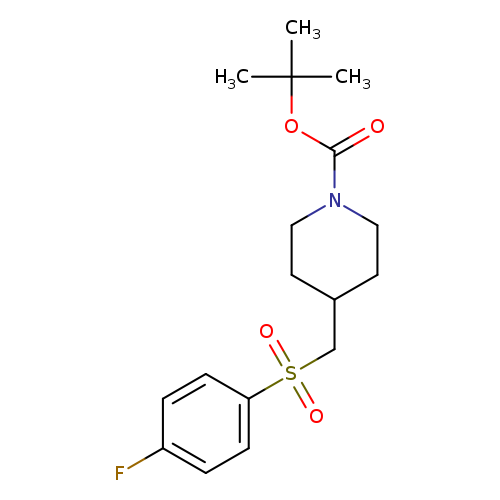 O=C(N1CCC(CC1)CS(=O)(=O)c1ccc(cc1)F)OC(C)(C)C