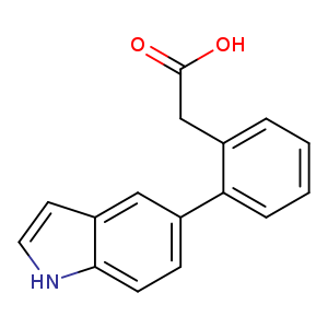 OC(=O)Cc1ccccc1c1ccc2c(c1)cc[nH]2