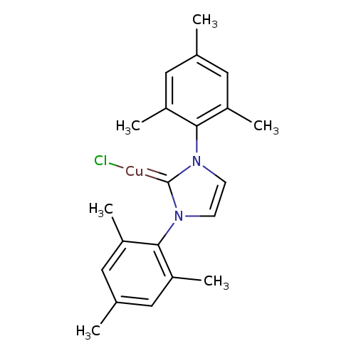 Cl[Cu]=c1n(ccn1c1c(C)cc(cc1C)C)c1c(C)cc(cc1C)C