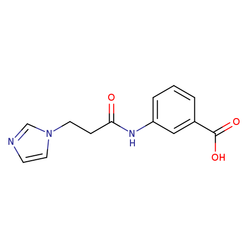 O=C(Nc1cccc(c1)C(=O)O)CCn1cncc1