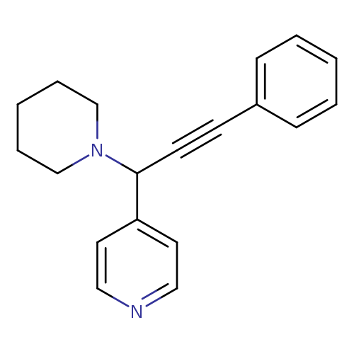 C1CCN(CC1)C(c1ccncc1)C#Cc1ccccc1