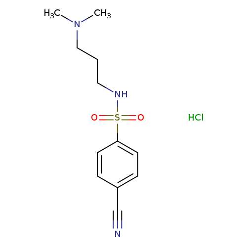 CN(CCCNS(=O)(=O)c1ccc(cc1)C#N)C.Cl