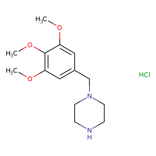 COc1cc(CN2CCNCC2)cc(c1OC)OC.Cl
