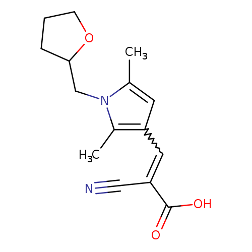 N#CC(=Cc1cc(n(c1C)CC1CCCO1)C)C(=O)O