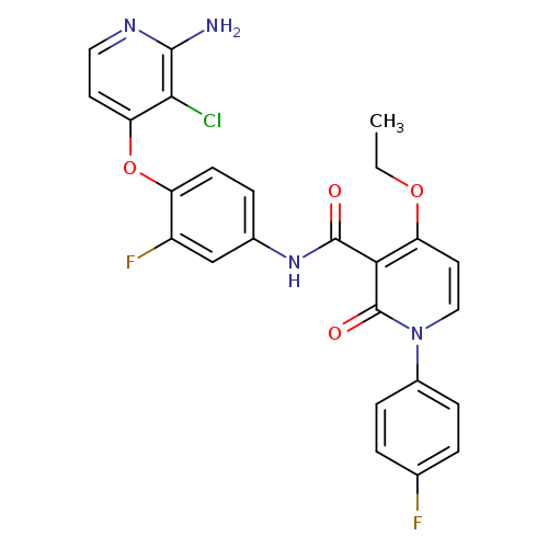 CCOc1ccn(c(=O)c1C(=O)Nc1ccc(c(c1)F)Oc1ccnc(c1Cl)N)c1ccc(cc1)F