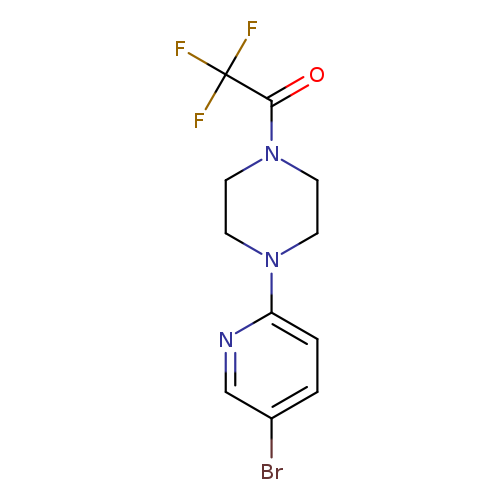 Brc1ccc(nc1)N1CCN(CC1)C(=O)C(F)(F)F