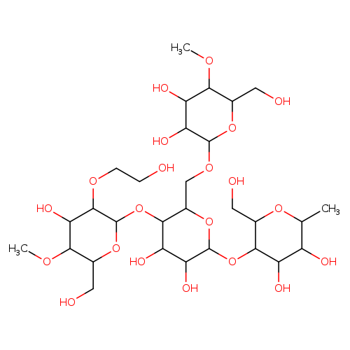 OCCOC1C(OC2C(COC3OC(CO)C(C(C3O)O)OC)OC(C(C2O)O)OC2C(CO)OC(C(C2O)O)C)OC(C(C1O)OC)CO